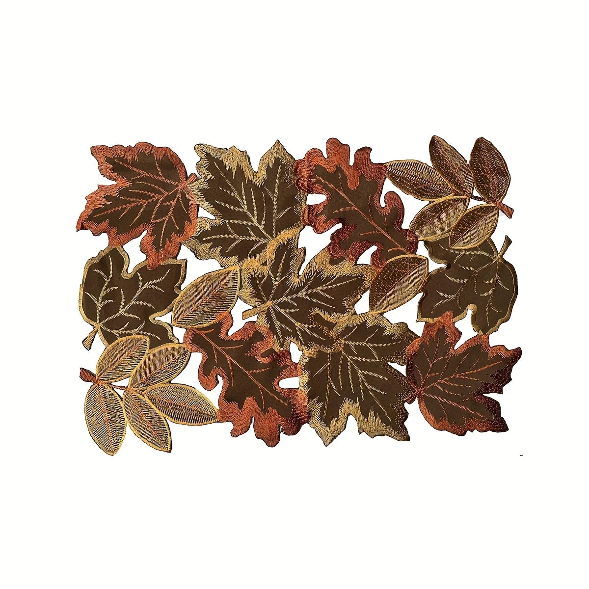 Rustic Maple Leaf Embroidered Table Runner