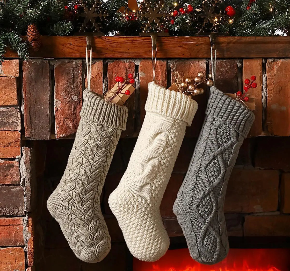 Cable Knit Christmas Stockings