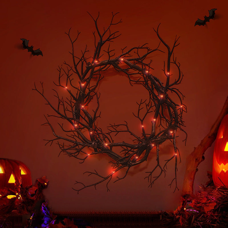 Gothic Halloween wreath with lights