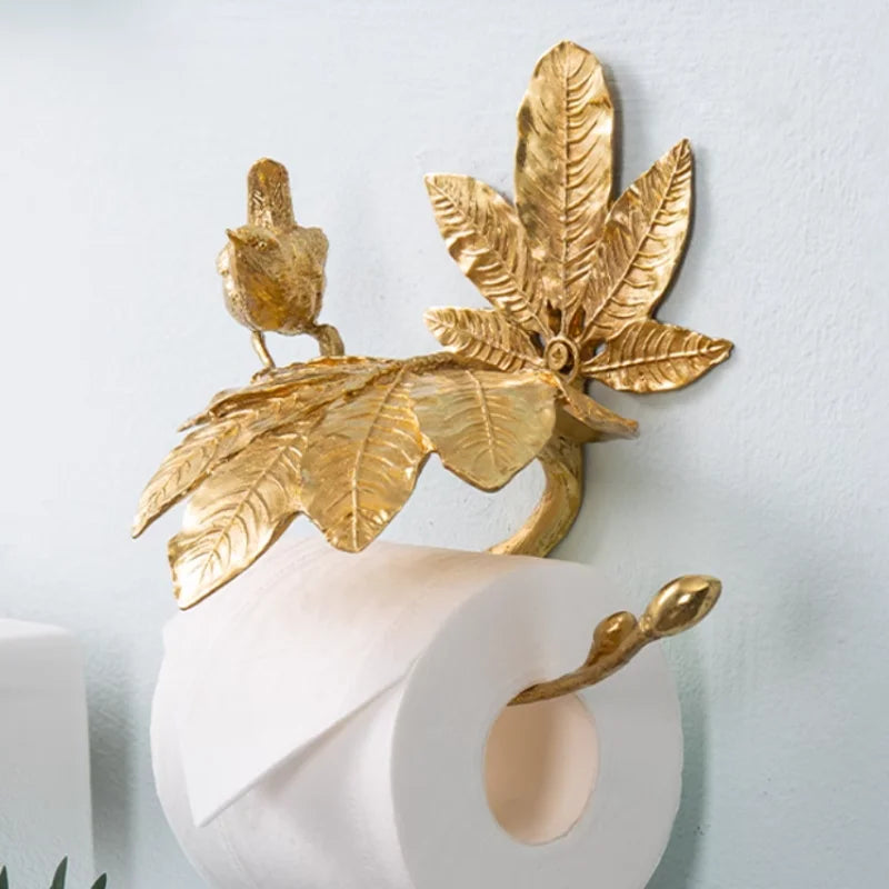 Copper Leaf Toilet Paper Holder