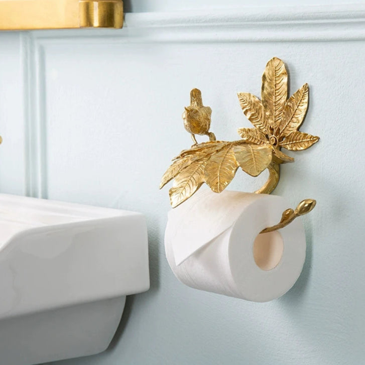 Copper Leaf Toilet Paper Holder