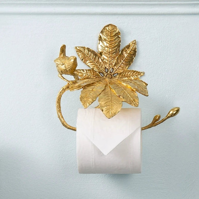 Copper Leaf Toilet Paper Holder
