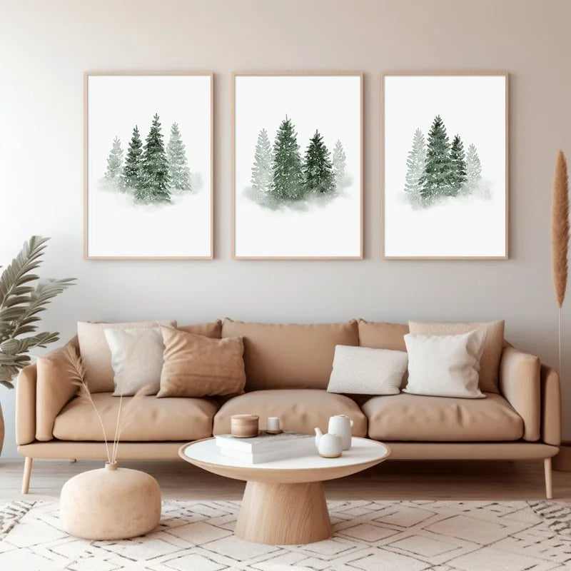 Watercolor Evergreen Canvas