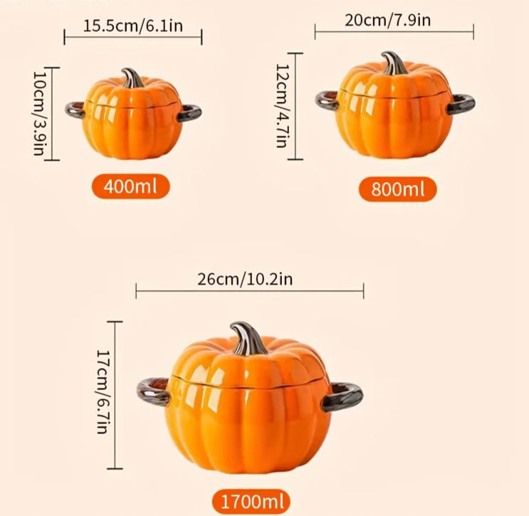 Ceramic  Pumpkin Casserole Dish