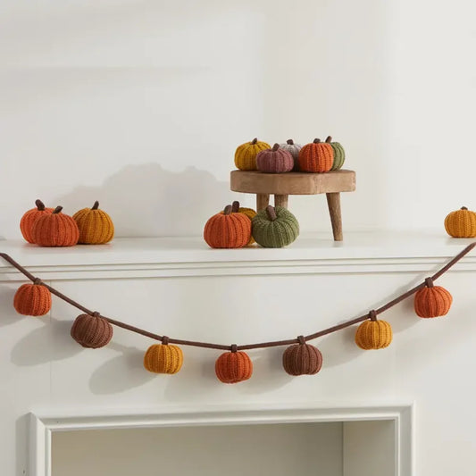 Knit Pumpkin Garland