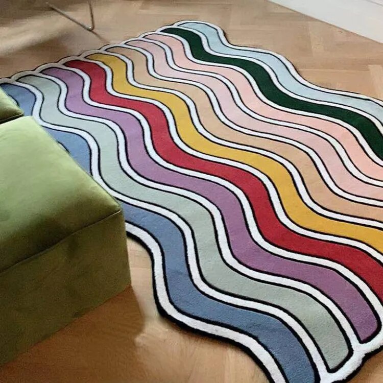 Swirled Stripes Accent Rug
