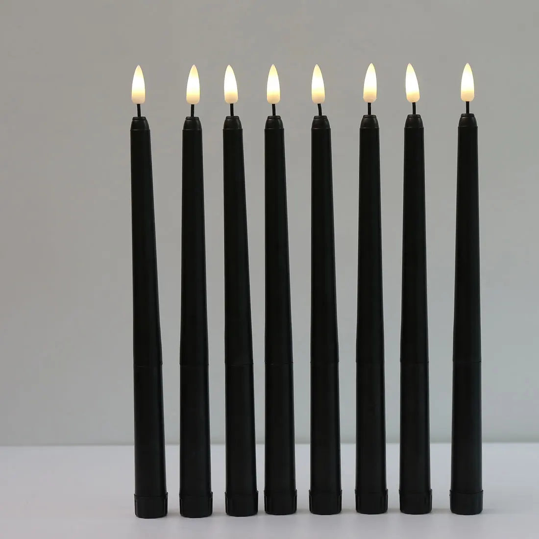 No Flame Black Candle Set