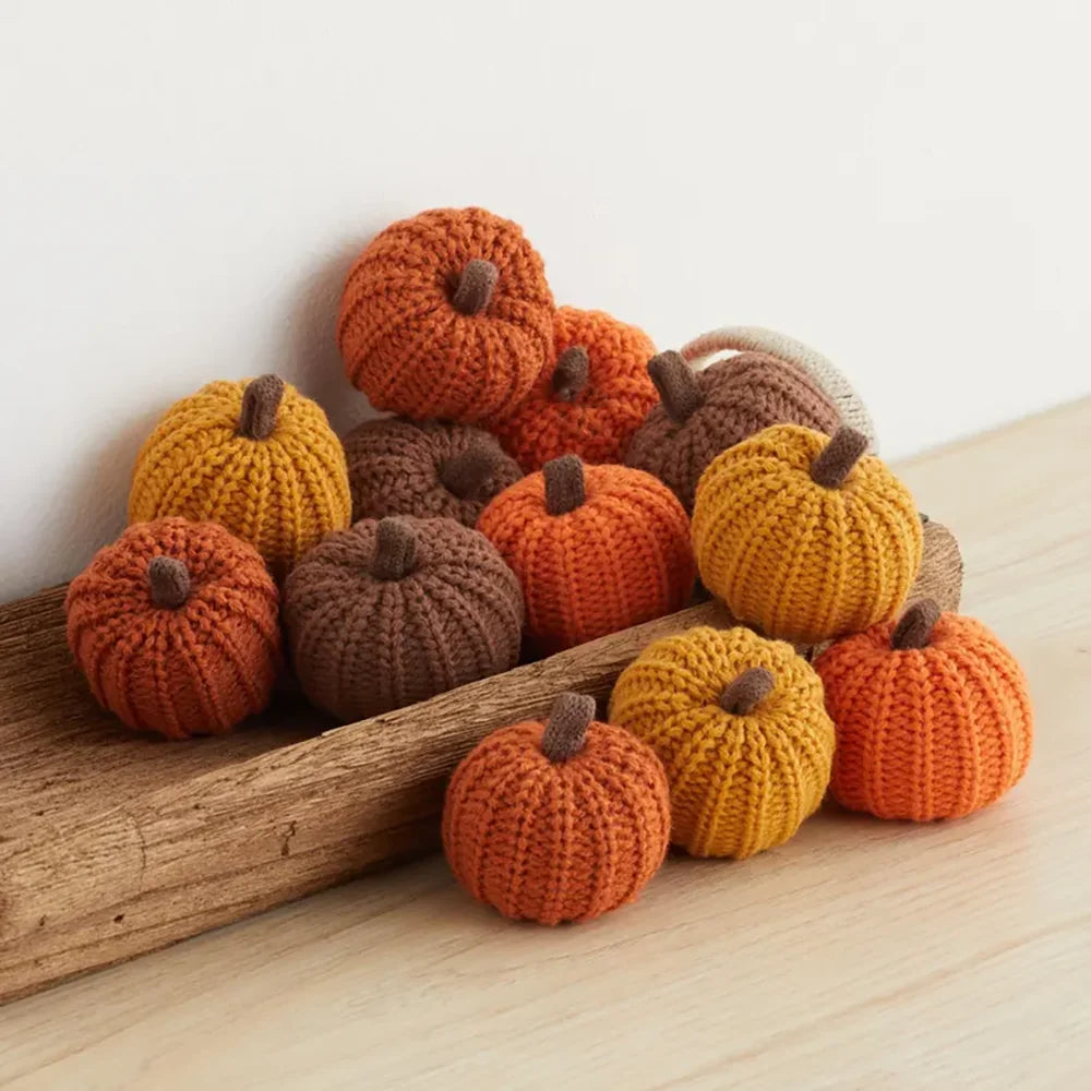 Knit Pumpkin Garland