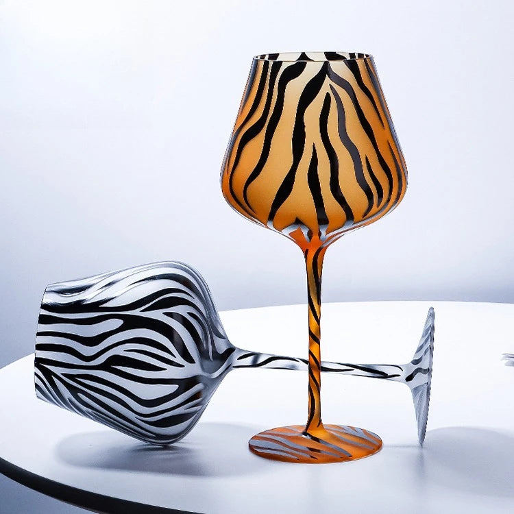  zebra-striped wine glass 