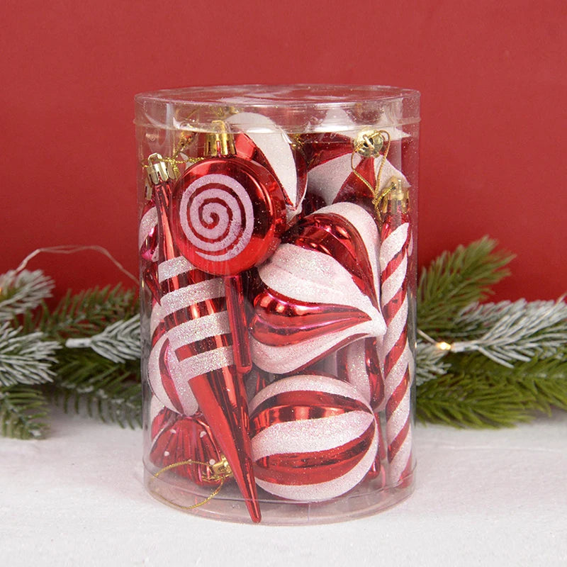 Red and White Striped Ornaments