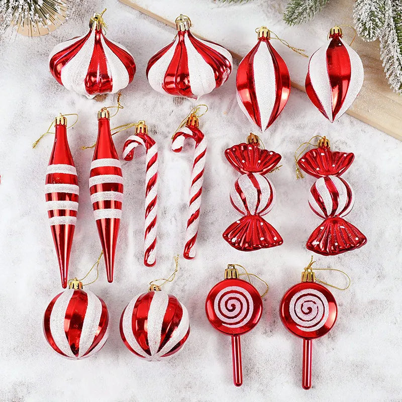 Red and White Striped Ornaments
