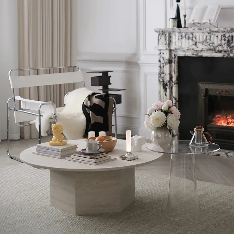 Modern living room round coffee table