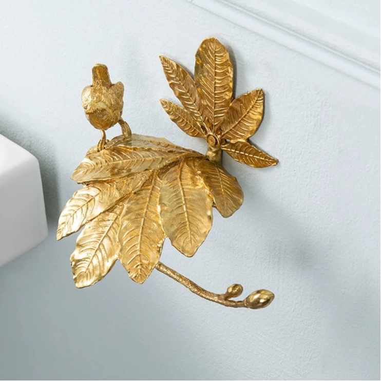 Copper Leaf Toilet Paper Holder