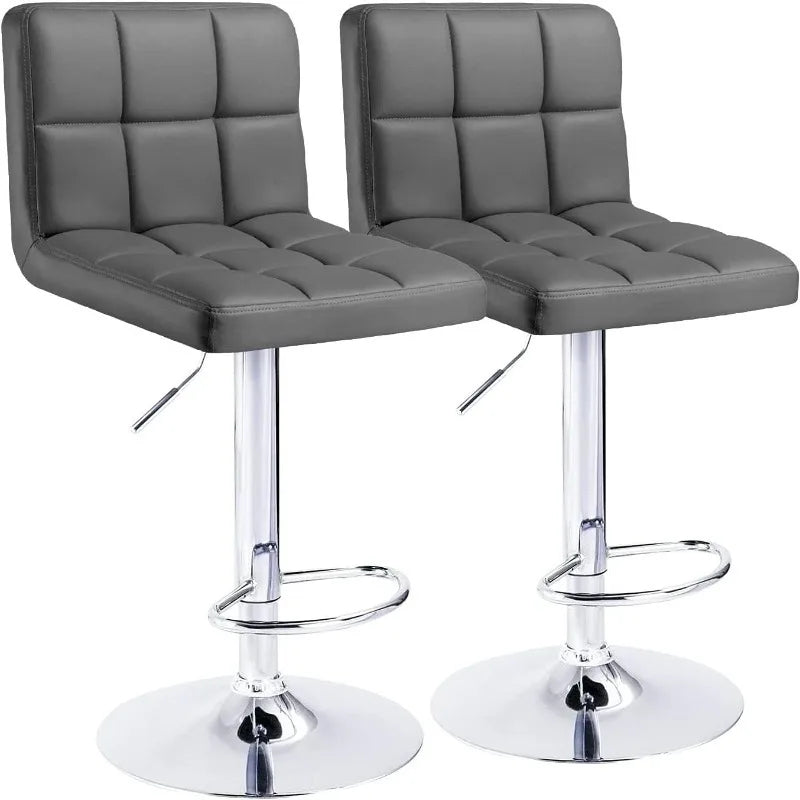 2 piece faux leather stool set with backs 