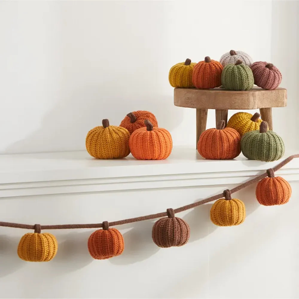 Knit Pumpkin Garland
