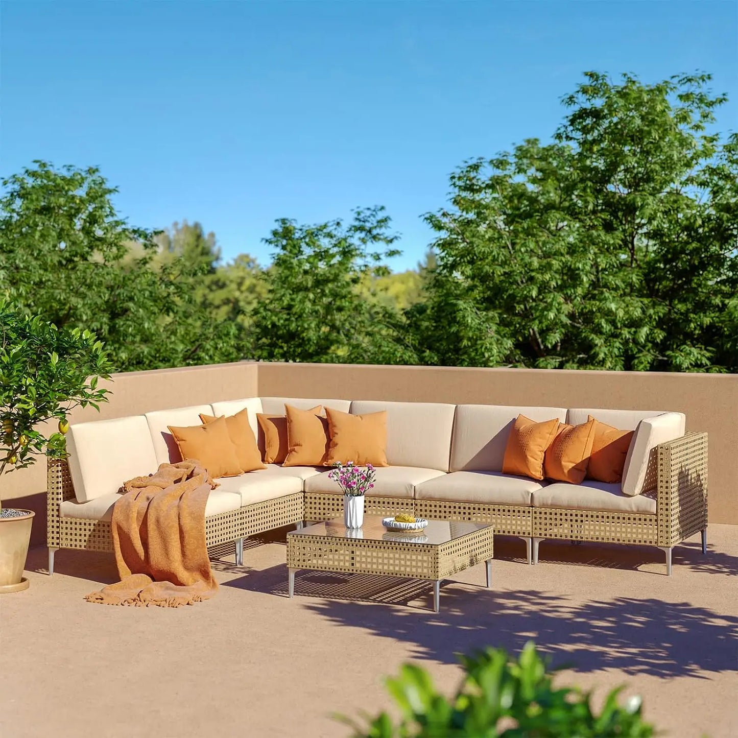 Beige Outdoor Furniture Set (3,4,5 or 7 Pieces)