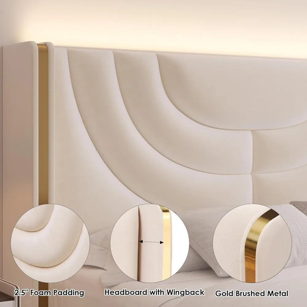 Contemporary LED Queen Bed Frame