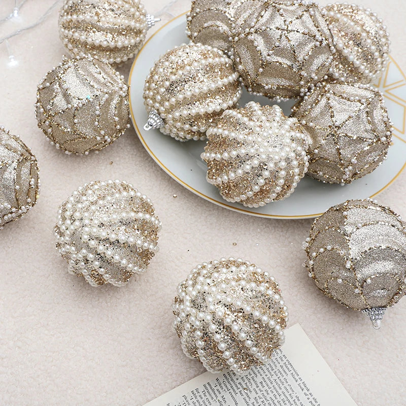 Decorative silver and gold ornaments 