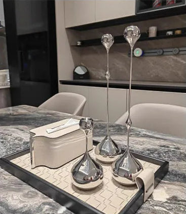 Contemporary Metallic Candlestick