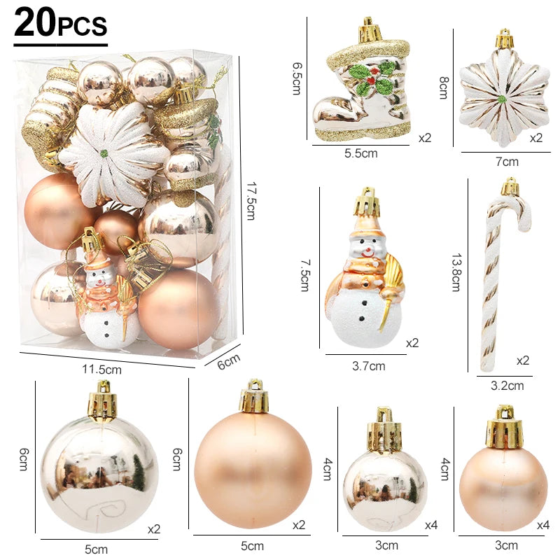 Rose Gold Holiday Ornament Set