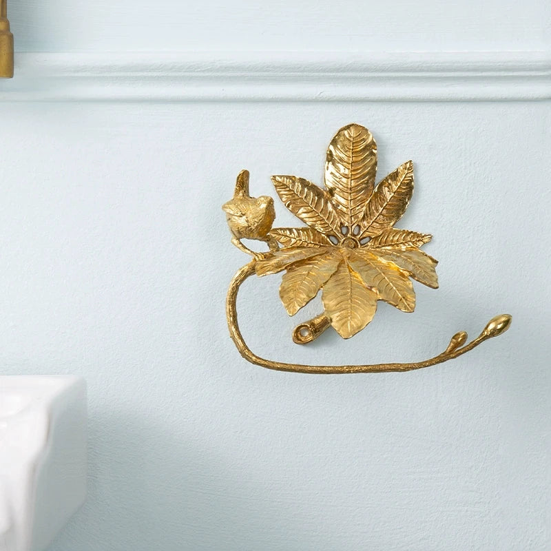 Copper Leaf Toilet Paper Holder
