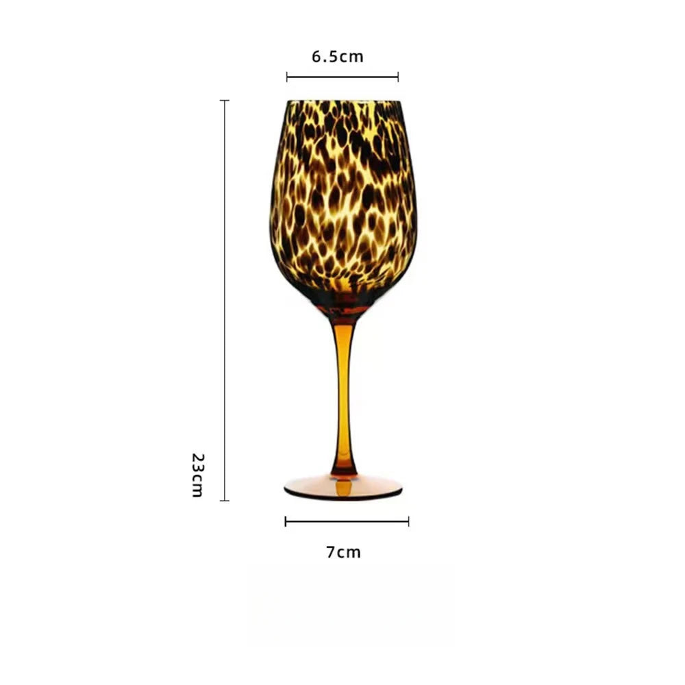 Leopard print wine glass 