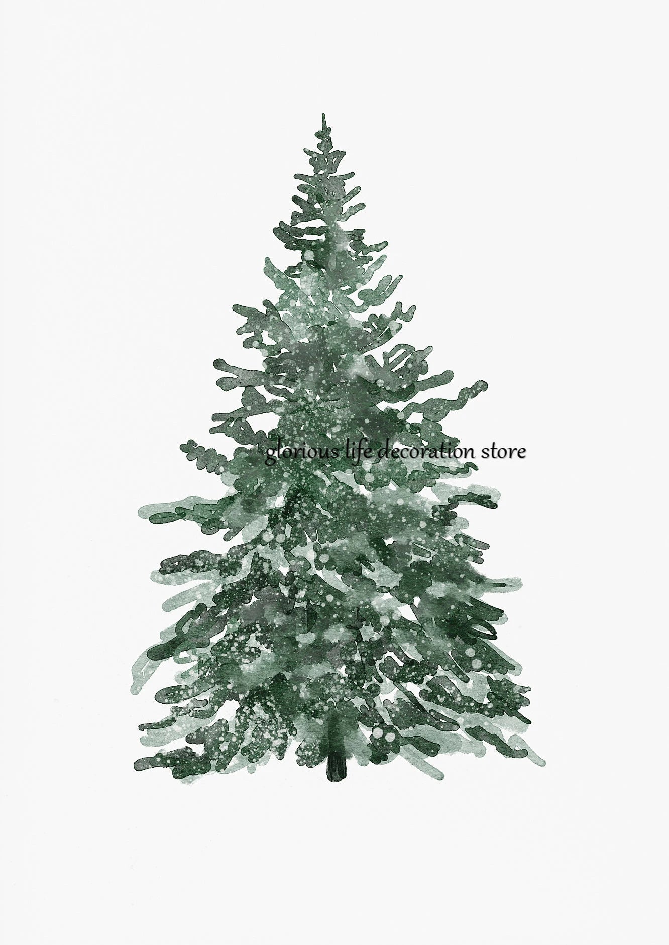 Watercolor Evergreen Canvas