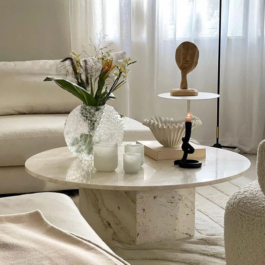 Round marble coffee table