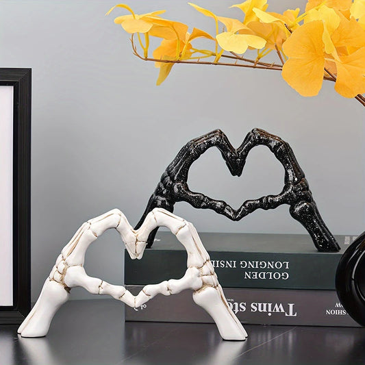 Two heart-shaped decorative figurines
