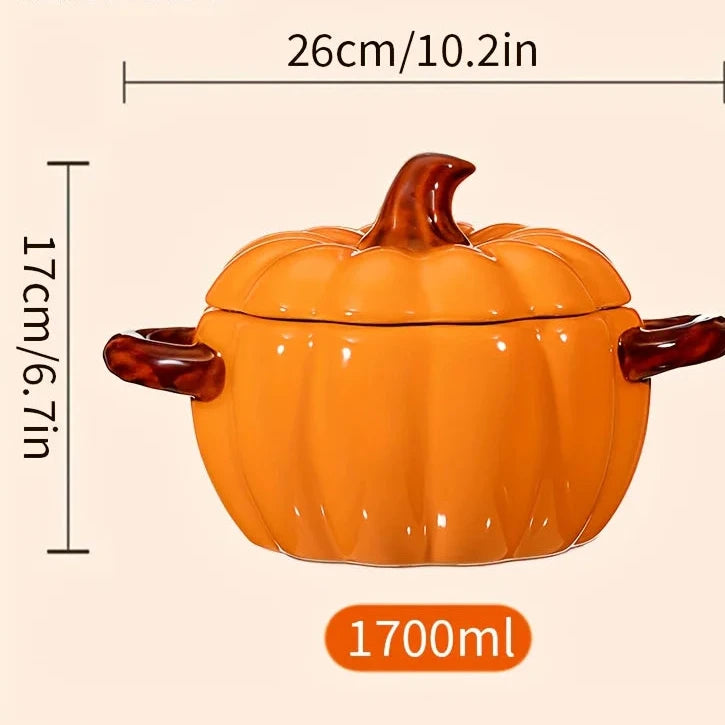 Ceramic  Pumpkin Casserole Dish