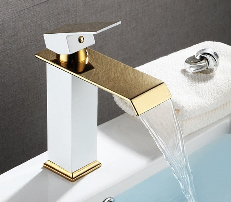 waterfall bathroom faucet brushed nickel