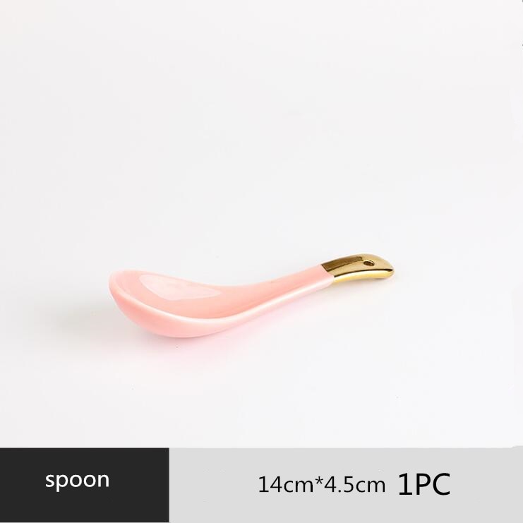 Pink Ceramic Gold Lined Dinnerware