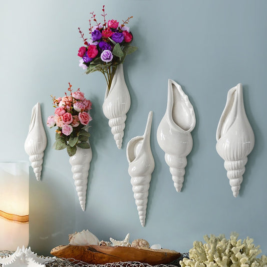 white shell wall decor