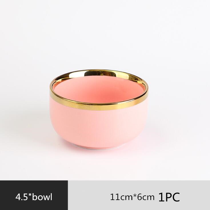 Pink Ceramic Gold Lined Dinnerware