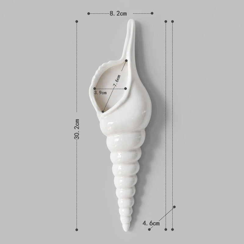 white shell wall decor