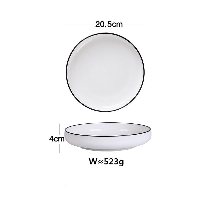 Black Trimmed Dinnerware