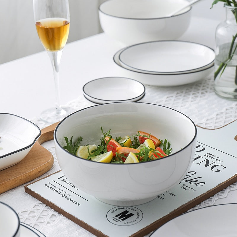 Black Trimmed Dinnerware