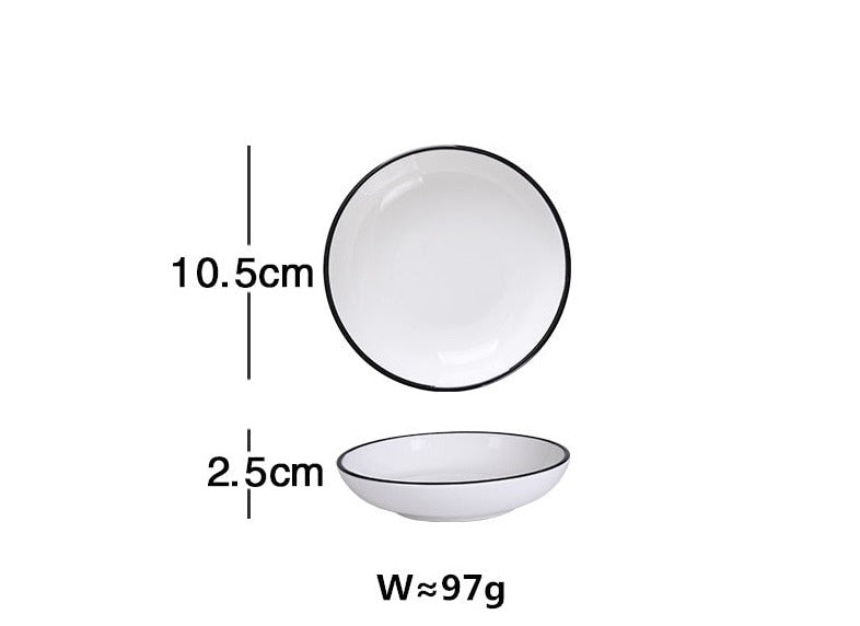 Black Trimmed Dinnerware