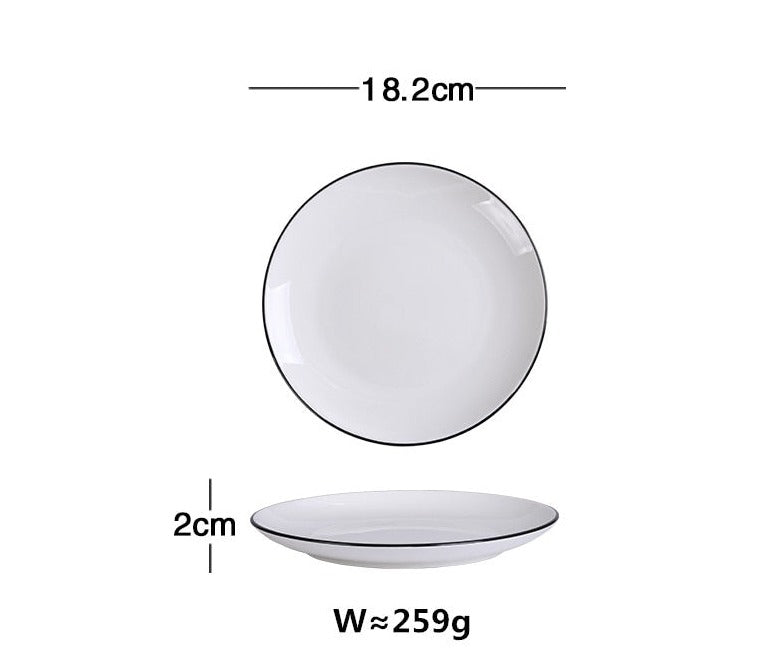 Black Trimmed Dinnerware