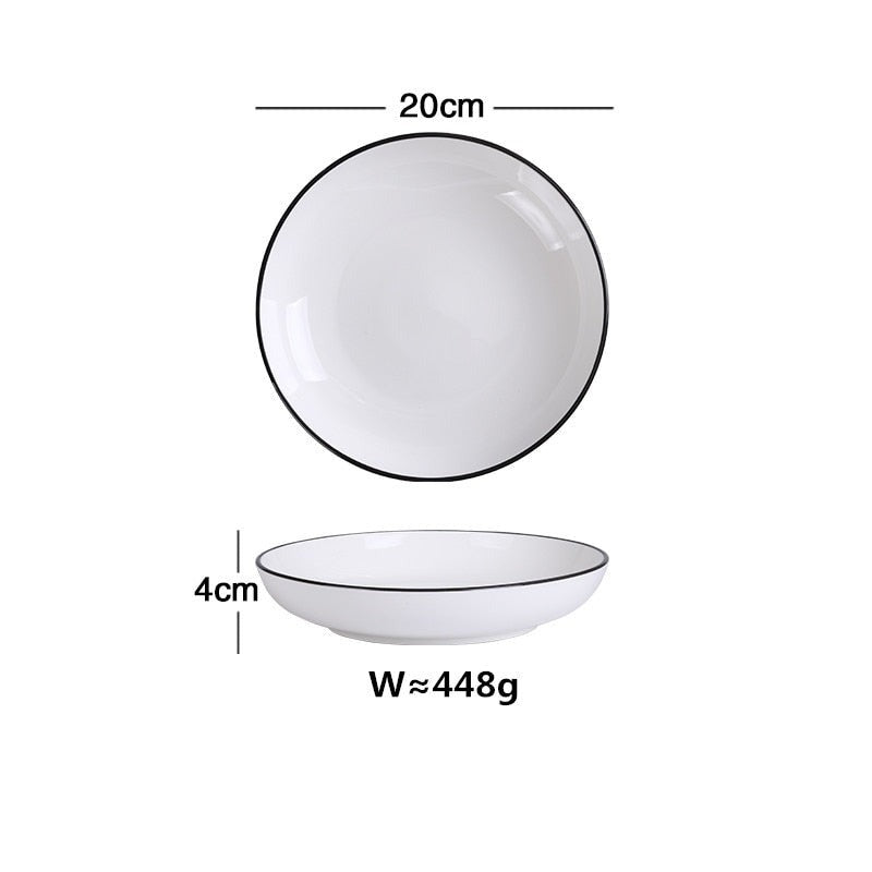 Black Trimmed Dinnerware