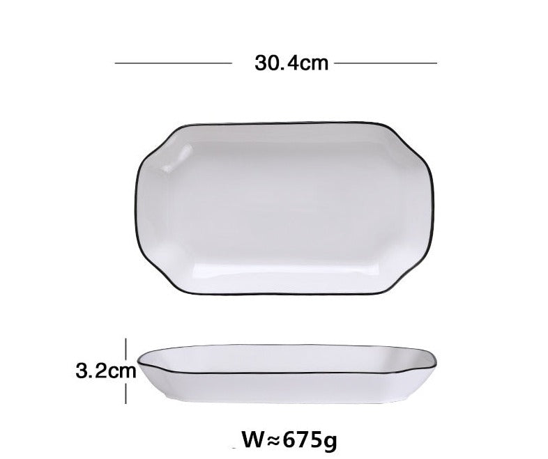 Black Trimmed Dinnerware