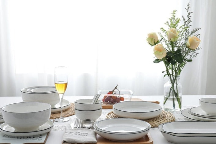 Black Trimmed Dinnerware