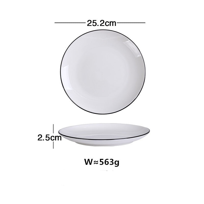 Black Trimmed Dinnerware