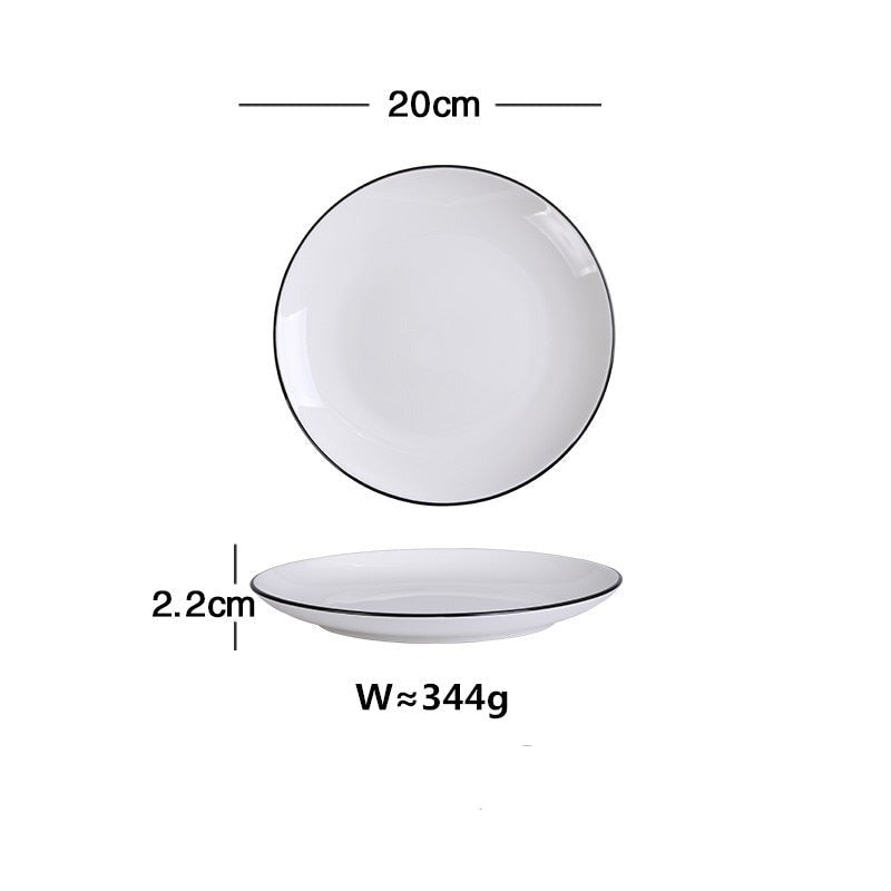 Black Trimmed Dinnerware