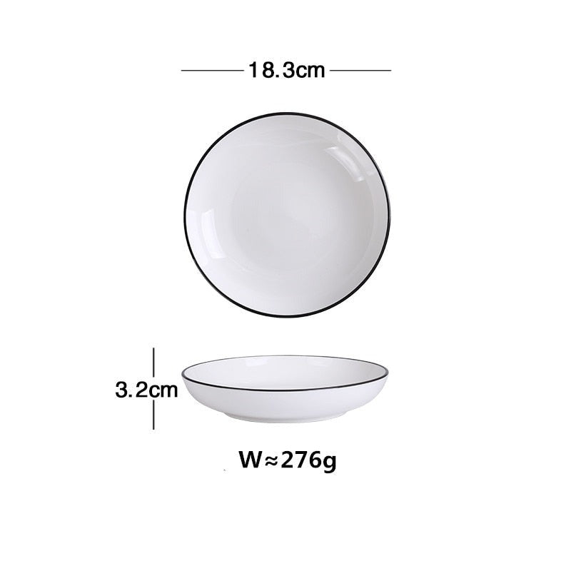 Black Trimmed Dinnerware