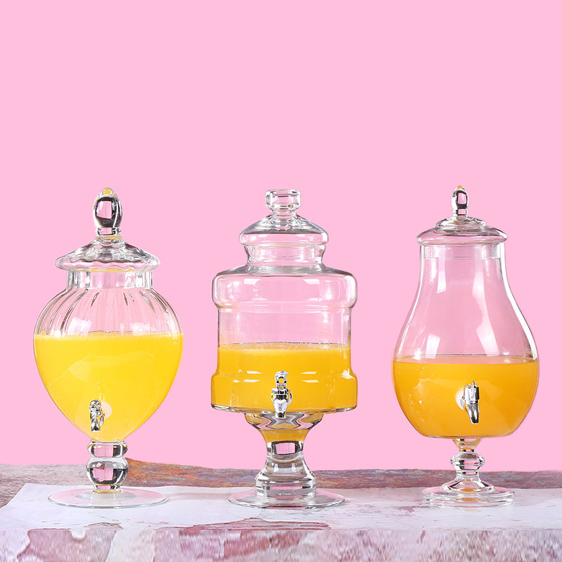 glass drink dispenser with stand