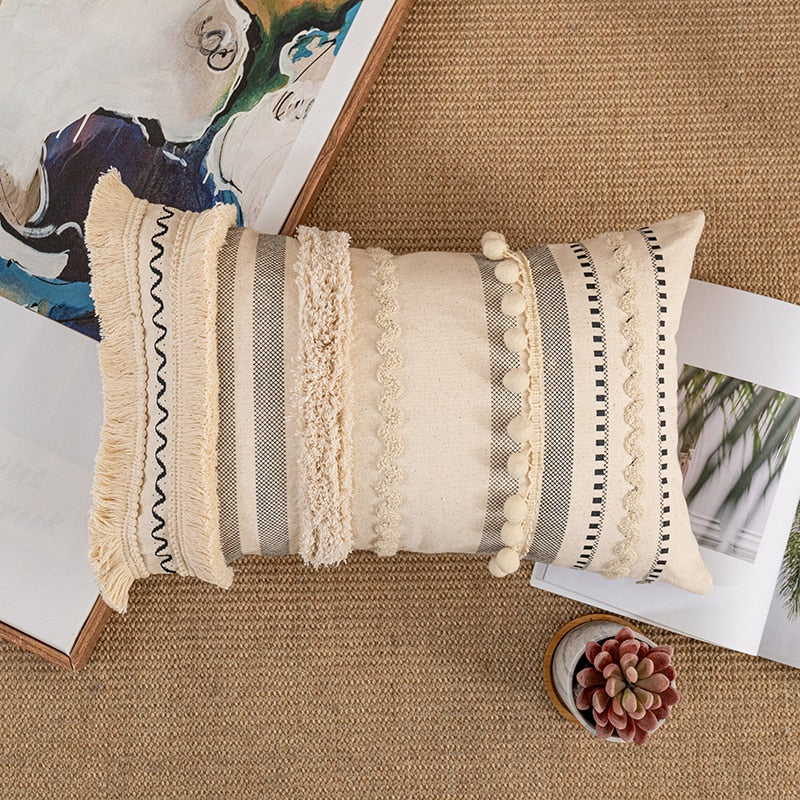 Tassel Cushion Cover (Cover Only,Filling Not Included)