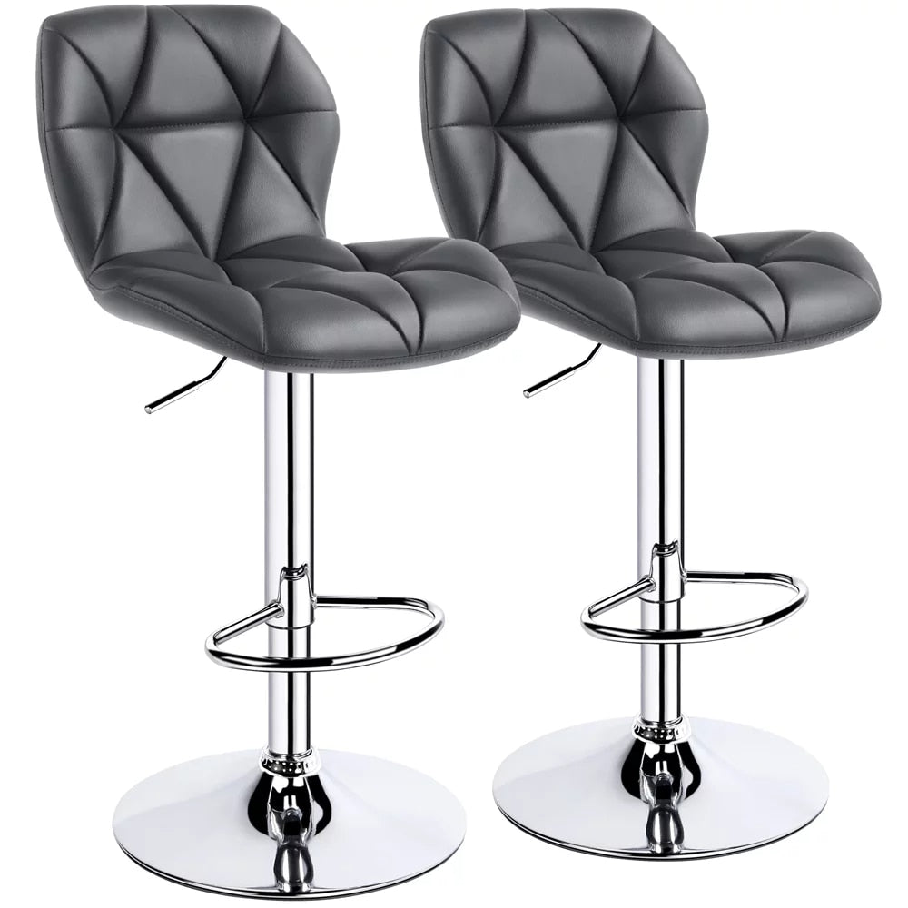 Prismatic Faux Leather Bar Stools (2pcs)