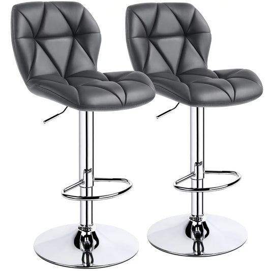 Prismatic Faux Leather Bar Stools (2pcs)