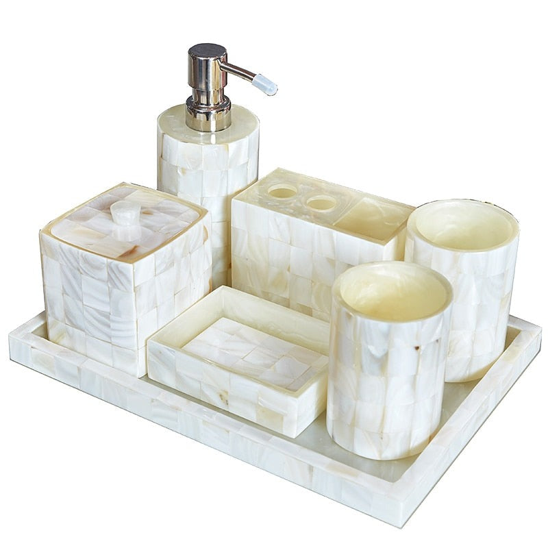 Pearl Shell Pattern Bathroom Accessories